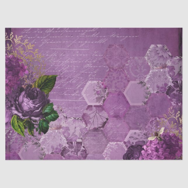 Papel De Seda Roxo Bee Series Design 3 (Frente )