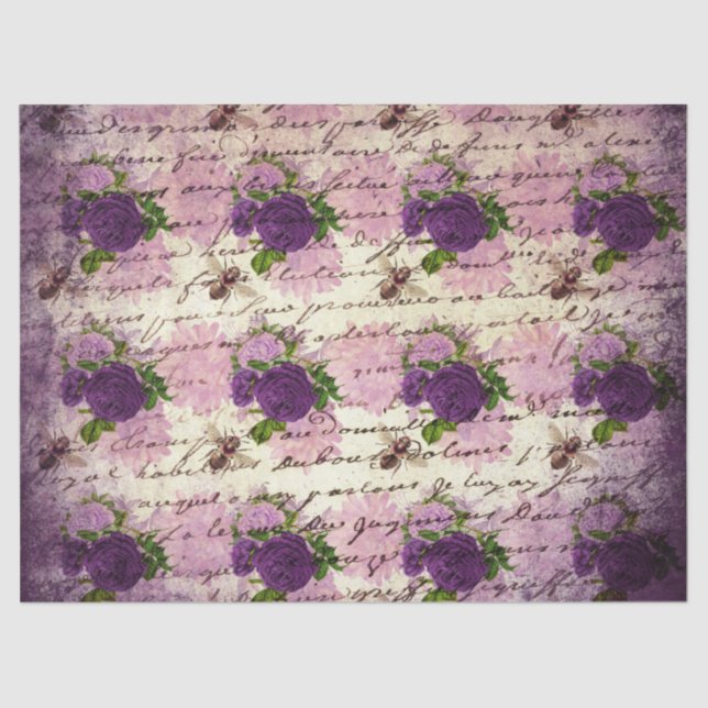 Papel De Seda Roxo Bee Series Design 4 (Frente )