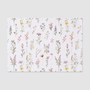 Papel De Seda Roxo Chá de panela de Flores Selvagens Boho Floral