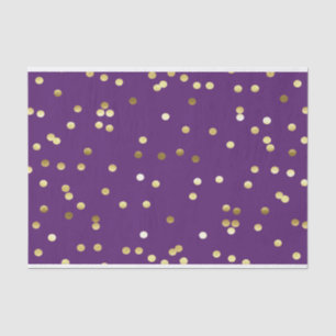 Papel De Seda Roxo chique dos confetes da folha Dourado