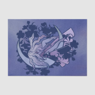 Papel De Seda Roxo Deusa da Lua Wiccan Triple Moon - Símbolo de