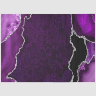 Papel De Seda Roxo e Prata Falso Brilho Ágata