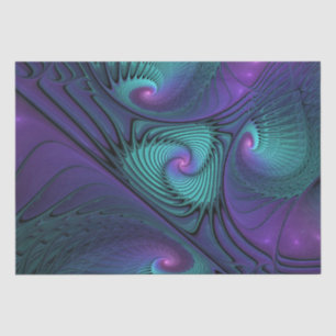Papel De Seda Roxo encontra Arte Fractal abstrato Turquesa moder
