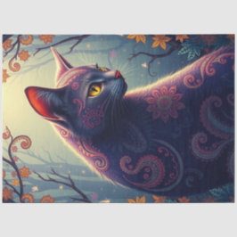 Papel De Seda Roxo Fantasy Cat