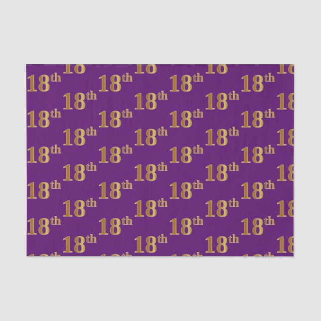 Papel De Seda Roxo, Faux Dourado 18º (18º) Evento (Frente )