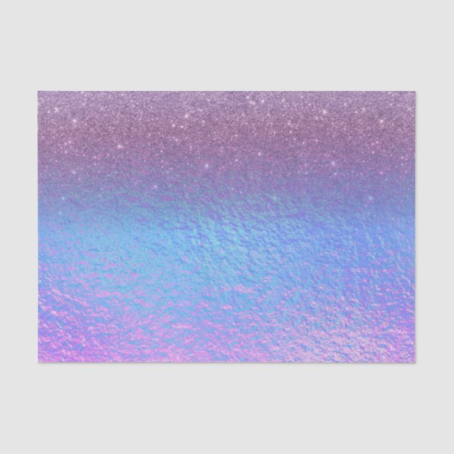 Papel De Seda Roxo Iridescente Desvanecendo Glitter (Frente )