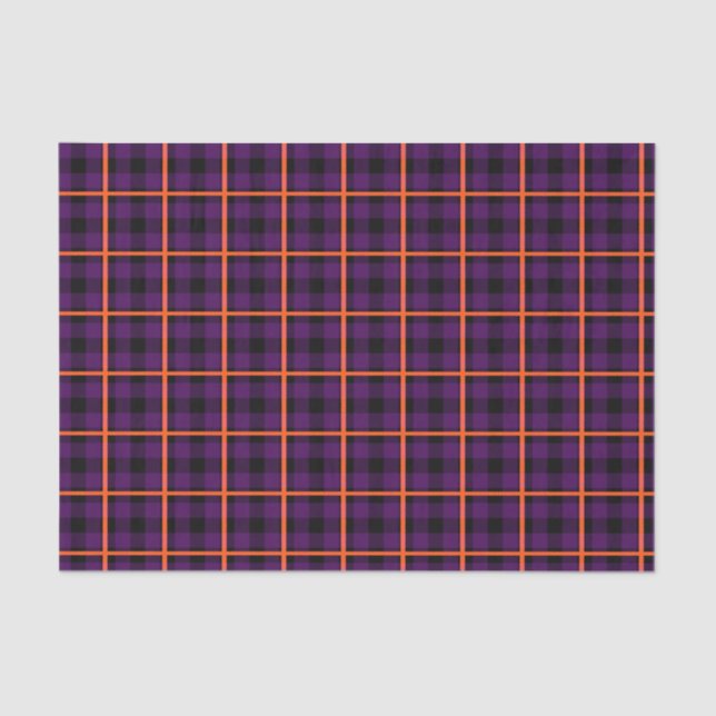 Papel De Seda Roxo Médio e Tartan Laranja 01 (Frente )