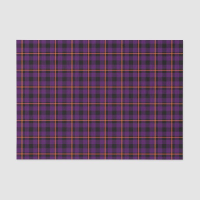 Papel De Seda Roxo Médio e Tartan Laranja 02 (Frente )