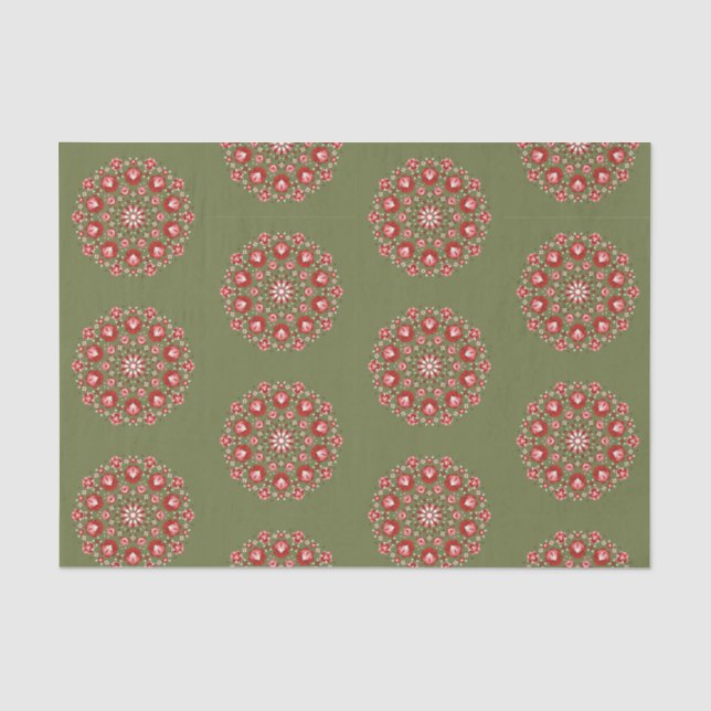Papel De Seda Roxo oliva rosemaling  (Frente )