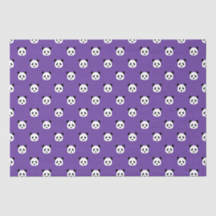 Papel De Seda Roxo Real - Padrão de Panda Minimalista