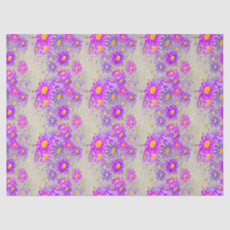 Papel De Seda Roxo & Rosa Floral Áster Flor Margarida Listrada