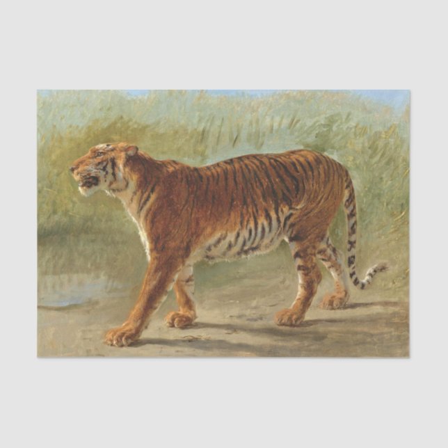 Papel De Seda Royal Tiger Marching (por Rosa Bonheur) (Frente )