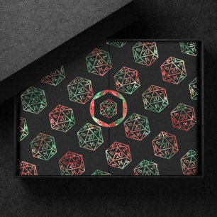 Papel De Seda RPG Dados Natal Fantasia Retro Mesa PnP Gamer