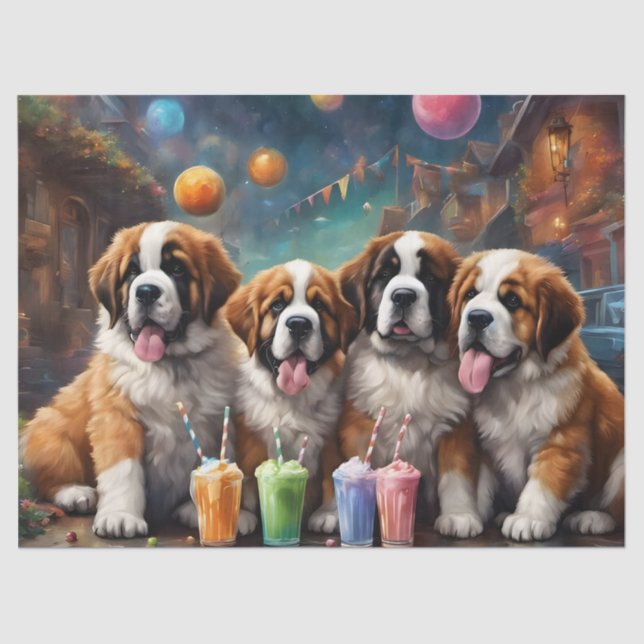 Papel De Seda Rua Bernard Puppies e Milshakes (Frente )