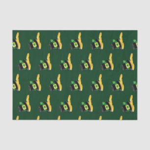 Papel De Seda Rua do dia de Patrick Leprechaun Hat e Moedas Dour