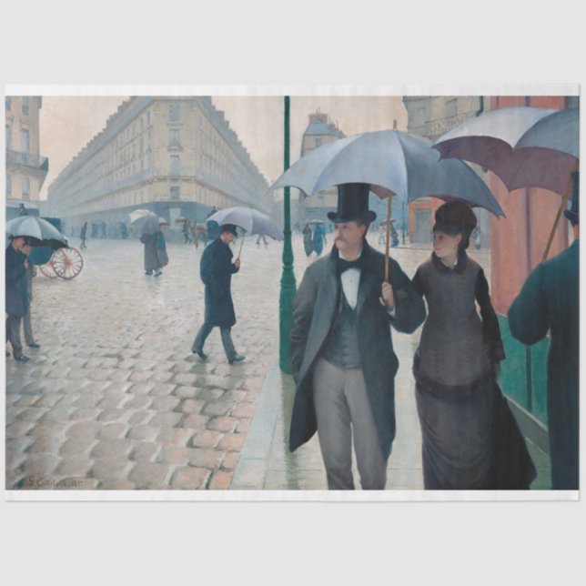 Papel De Seda Rua Paris Rainy Day Gustave Caillebotte (Frente )