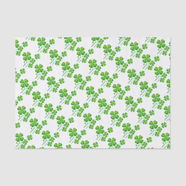 Papel De Seda Rua, Patrick's Day Clover + suas ideias (Frente )