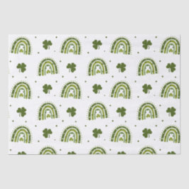 Papel De Seda Rua Verde Shamrock Boho Rainbow.Dia de Patrick
