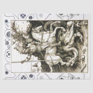 Papel De Seda RUAS. GEORGE E DRAGON, preto branco