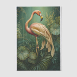 Papel De Seda Rubor de Flamingo Feathery, Botânica Silenciada