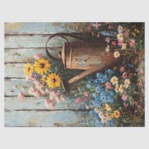 Papel De Seda Rubor russa pode flores silvestres pintando dissoc