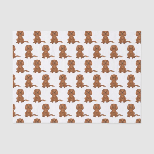 Papel De Seda Ruby Cavalier King Charles Spaniel Pattern (Frente )