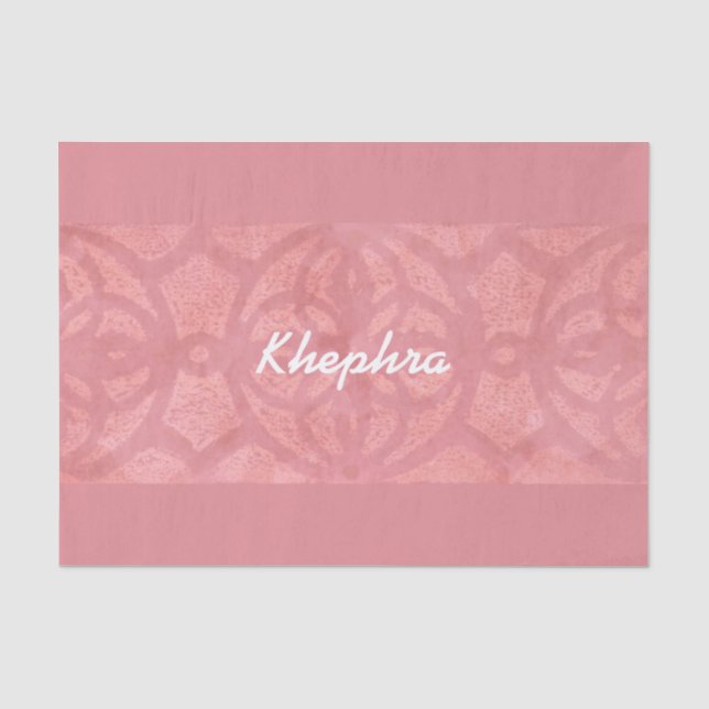 Papel De Seda Ruddy Pink Batik Name Monogrammed (Frente )