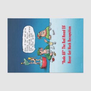 Papel De Seda Rude Alf Red Nosed Elf Engraçado Xmas