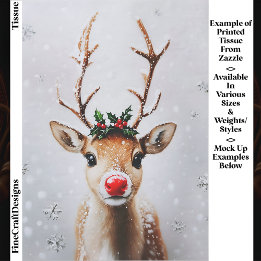 Papel De Seda Rudolph Rena Caprichosa Nariz Vermelho EJ1 Decoupa