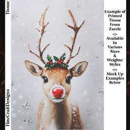 Papel De Seda Rudolph Rena Caprichosa Nariz Vermelho EJ1 Decoupa