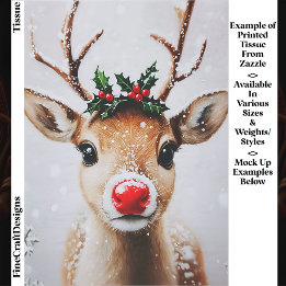 Papel De Seda Rudolph Rena Caprichosa Nariz Vermelho EJ2 Decoupa