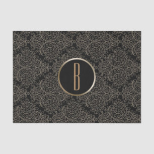 Papel De Seda Russo Glamor Burlap Royal Damask Chic Monograma