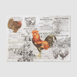 Papel De Seda Russo Rooster Horticultura Ads Ephemera Kraft