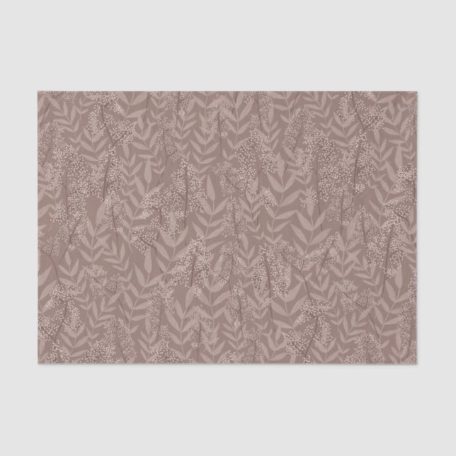 Papel De Seda Rustic Brown Wedding Vintage Botânico (Frente )