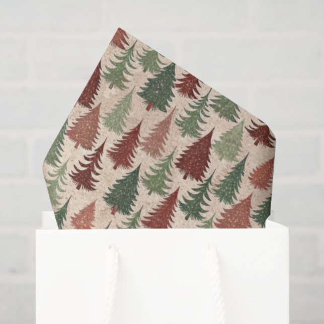Papel De Seda Rustic Christmas Tree (Sacola de presentes)