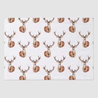 Papel De Seda Rustic Deer Wildlife Watercolor