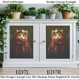 Papel De Seda Rustic Festic Kitten, Casaco e Scarf ED7L Decoupag