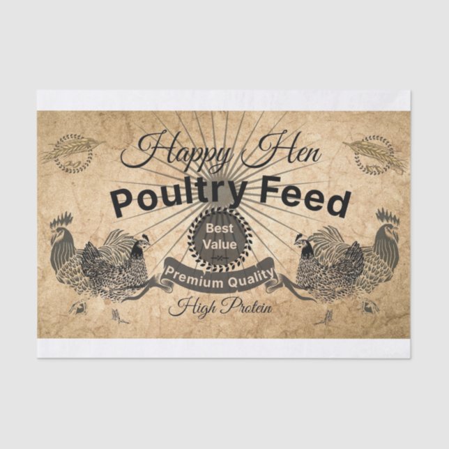 Papel De Seda Rustic Happy Hen Decoupage/Papel Tecidual (Frente )