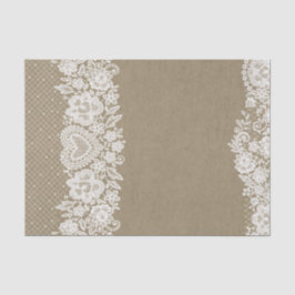 Papel De Seda Rustic Kraft & Lace Fazenda Barn Chic