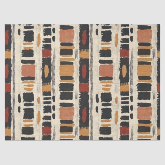 Papel De Seda Rustic Mudcloth Geometric Pattern (1) (Frente )