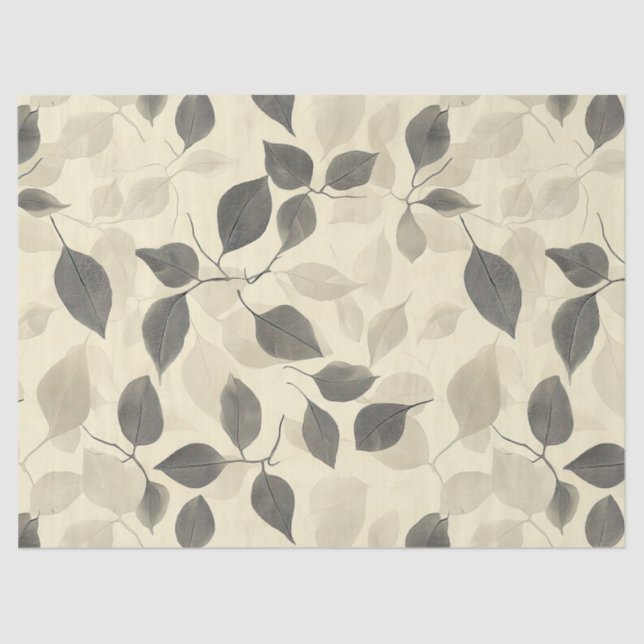 Papel De Seda Rustic Pressed Leaves Pattern – Autumn Botanical 7 (Frente )