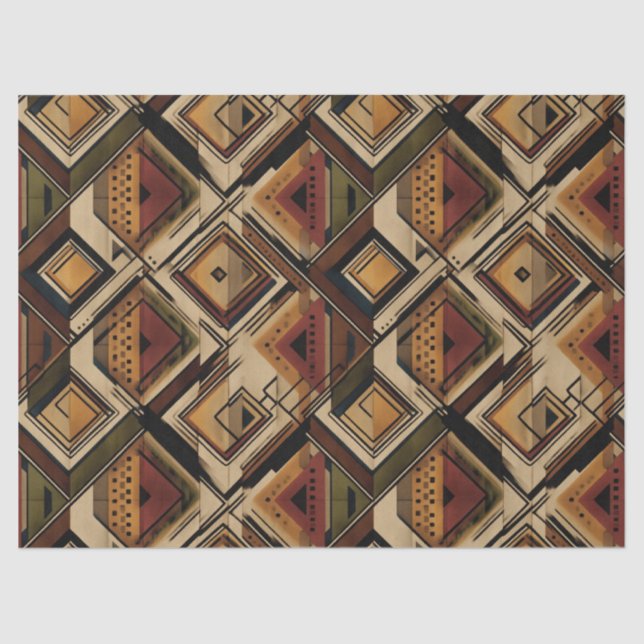 Papel De Seda Rustic Southwestern Stripe Pattern (1) (Frente )