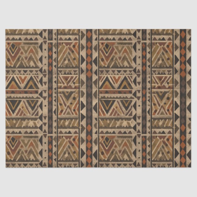 Papel De Seda Rustic Southwestern Stripe Pattern (2) (Frente )
