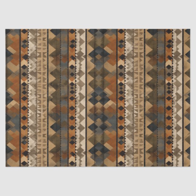 Papel De Seda Rustic Southwestern Stripe Pattern (6) (Frente )