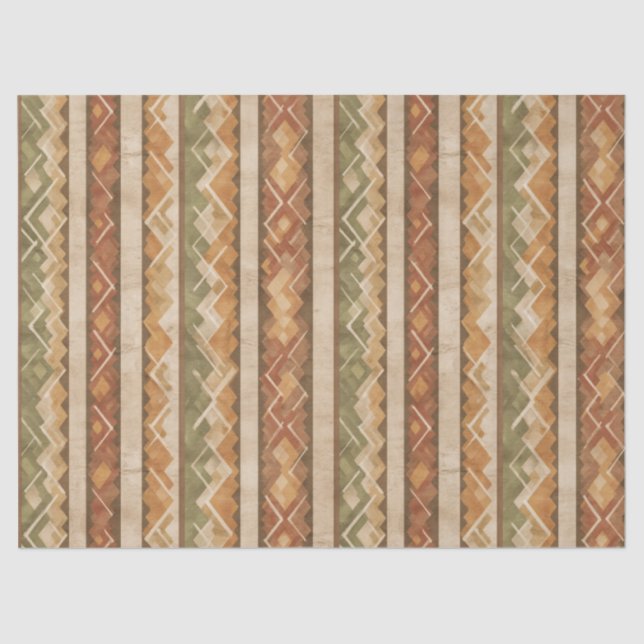 Papel De Seda Rustic Southwestern Stripe Pattern (7) (Frente )