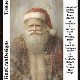 Papel De Seda Rustic Vintage Santa Claus Portrait DZ1R Decoupage