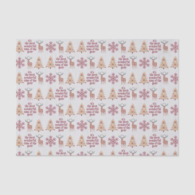 Papel De Seda Rustic Woodland Mais Maravilhosa Feriado do Tempo (Frente )