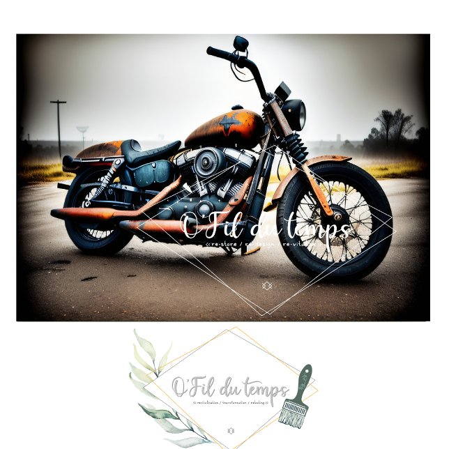 Papel De Seda Rusty old bike v6 post-apocallyptic Tissue paper (Criador carregado)