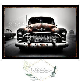 Papel De Seda Rusty old car no2 post-apocallyptic Tissue paper 