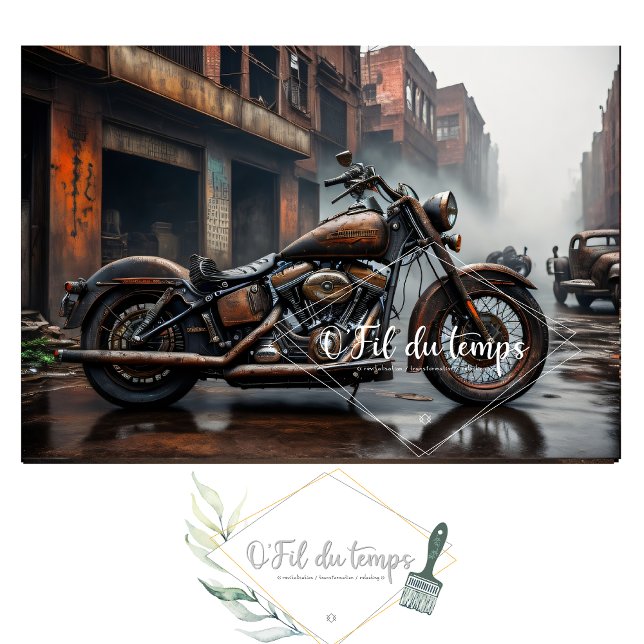 Papel De Seda Rusty old motorbike post-apocallyptic Tissue paper (Criador carregado)